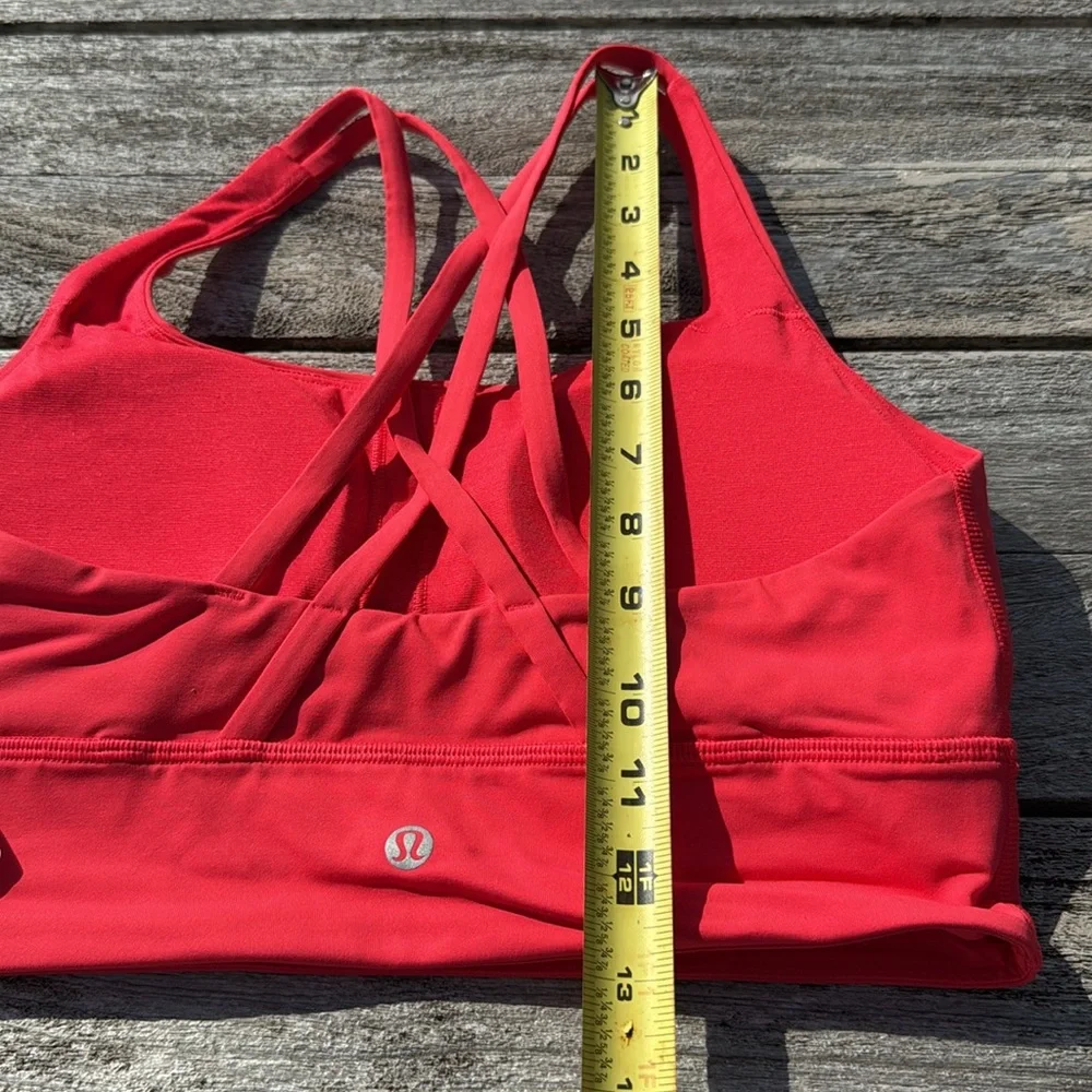 Lululemon Energy Longline Bra B–D Cups Red Glow size 8 NWT SPORTS BRA - Picture 7 of 9